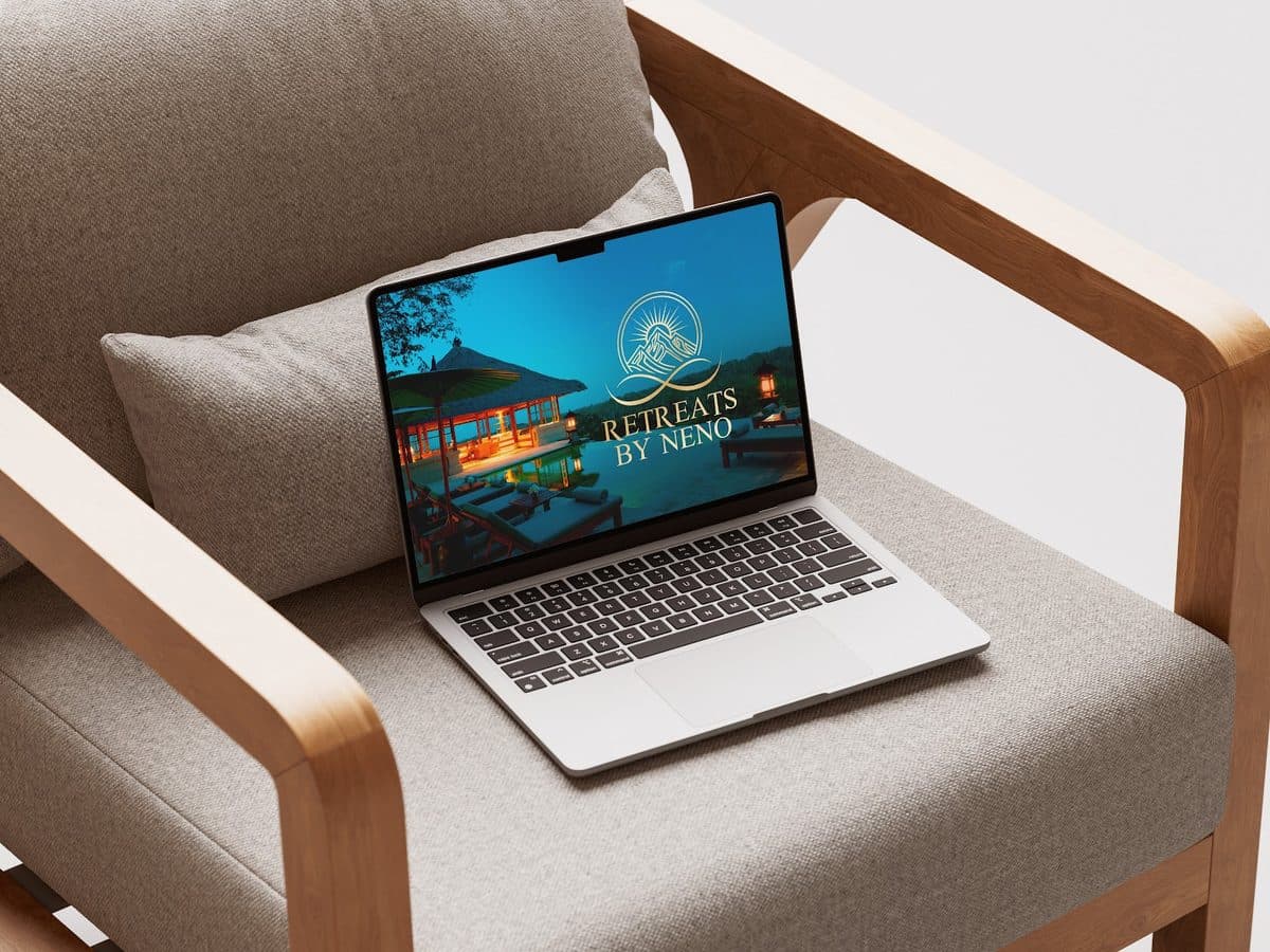 The Retreats by Neno site open on a laptop